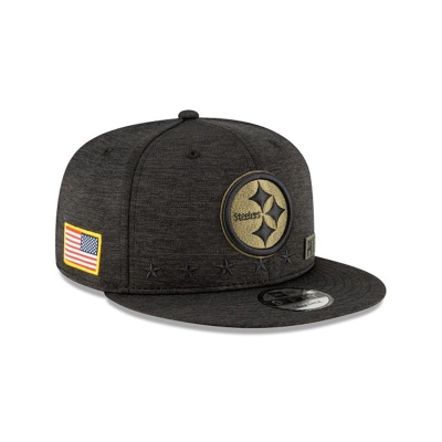 Black Pittsburgh Steelers Hat - New Era NFL Salute To Service 9FIFTY Snapback Caps USA9184203